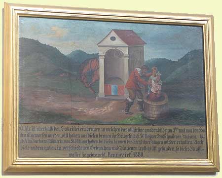 Darstellung der Hussiten-Legende in der Wallfahrtskirche von Neukirchen b. Hl. Blut